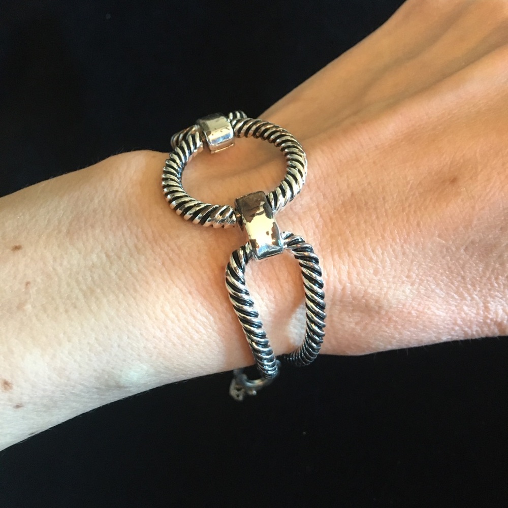 Silver Twisted Rope Bracelet - Picture 3 of 10